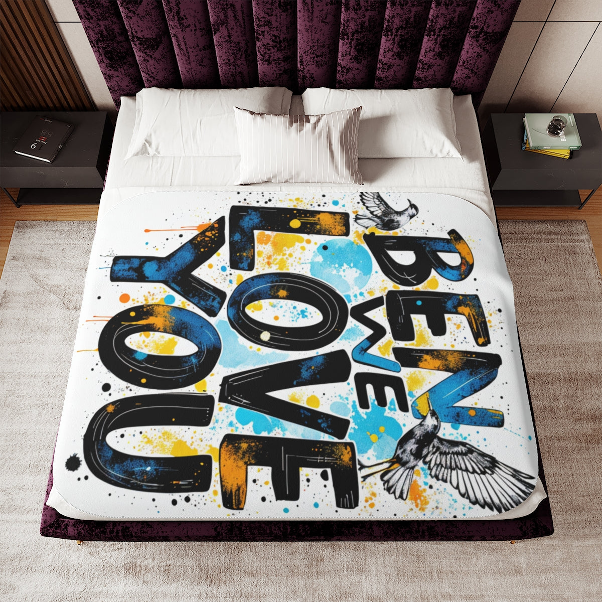 Custom Blanket Colorful Design with Fabric Markers