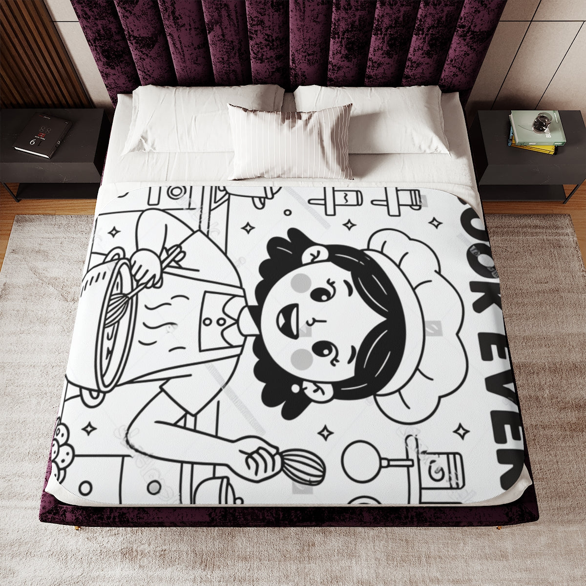 Custom Blanket Colorful Design with Fabric Markers