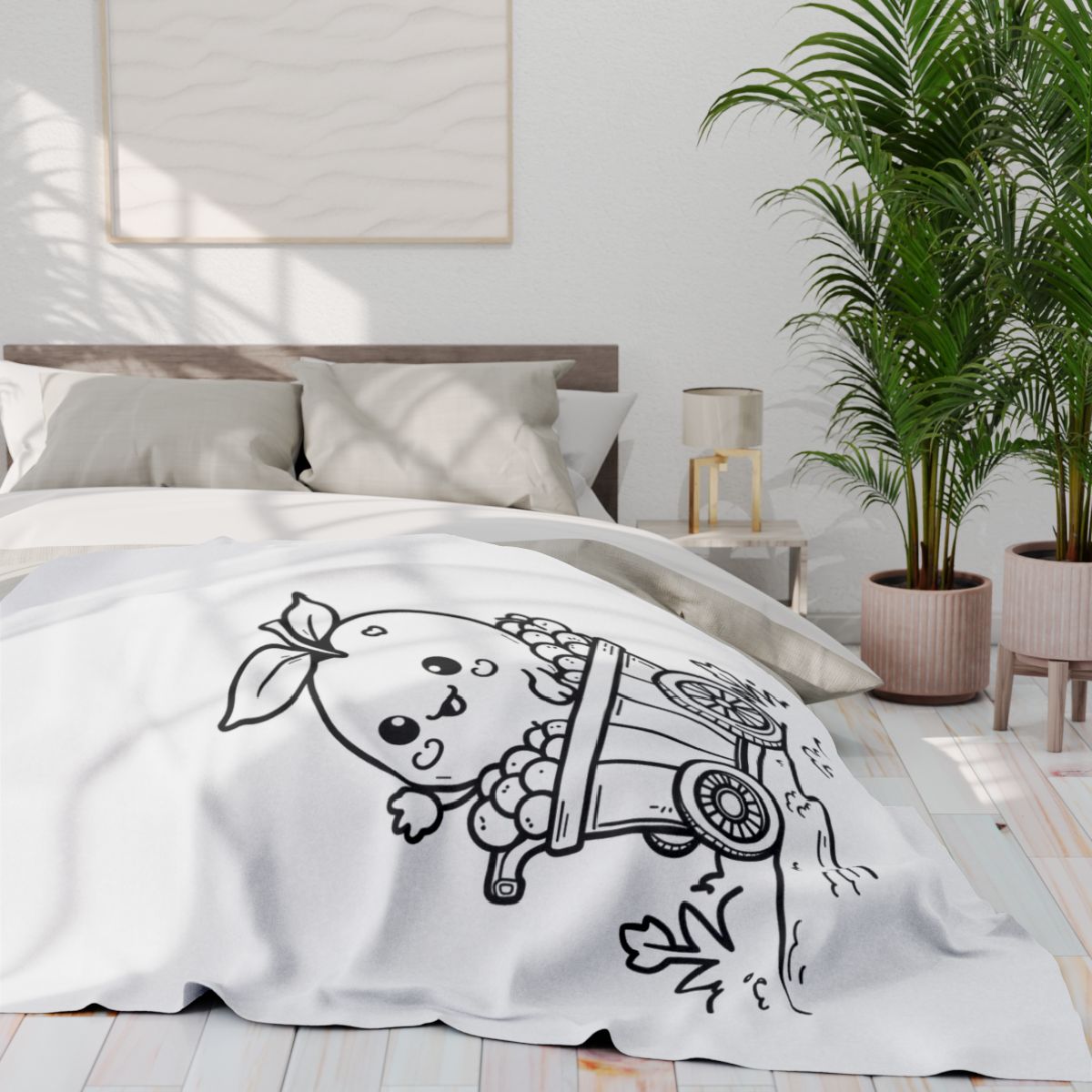 Fleece Blanket Coloring Kit with Fabric Markers - Cute Peach