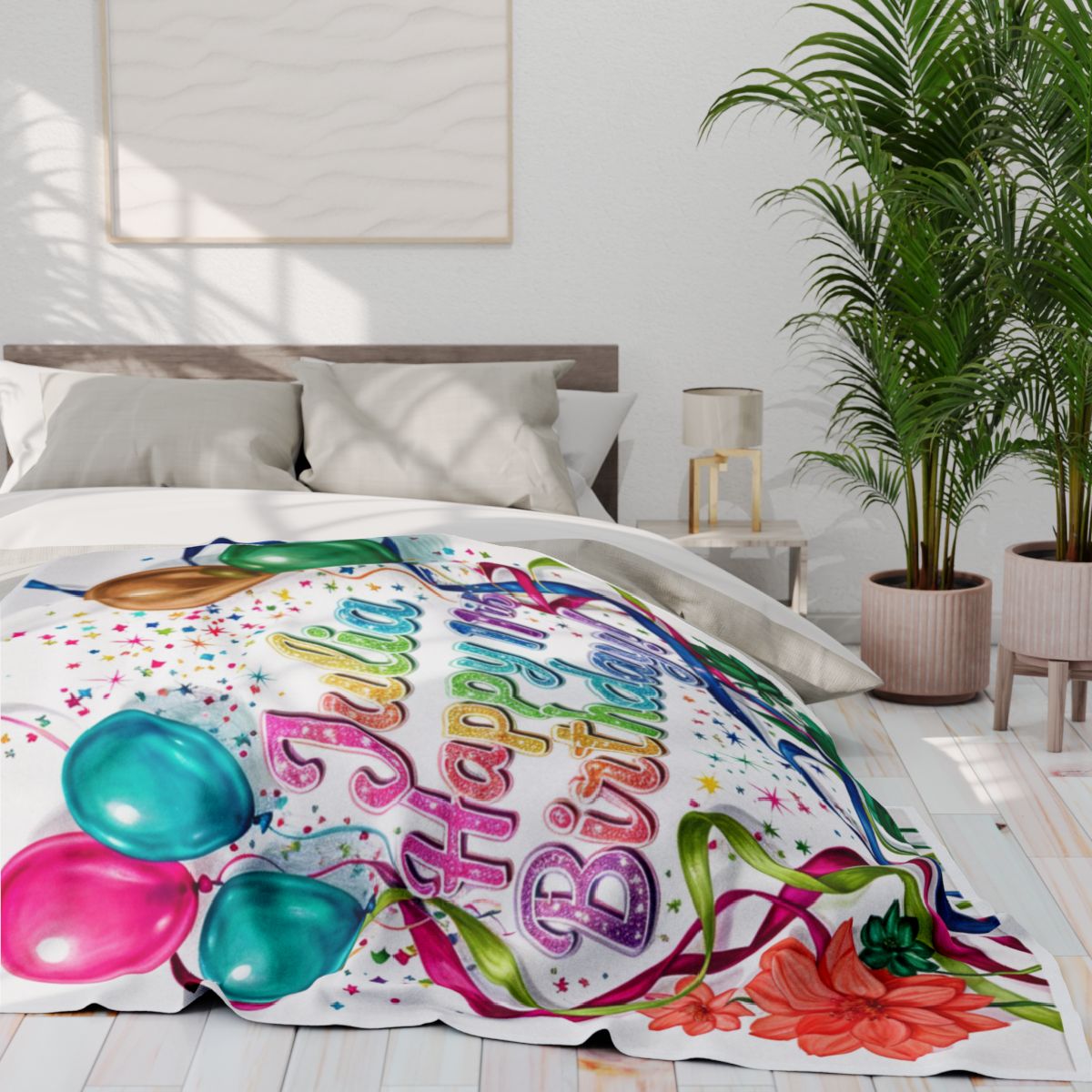 Custom Fleece Blanket Colorful Design with Fabric Markers