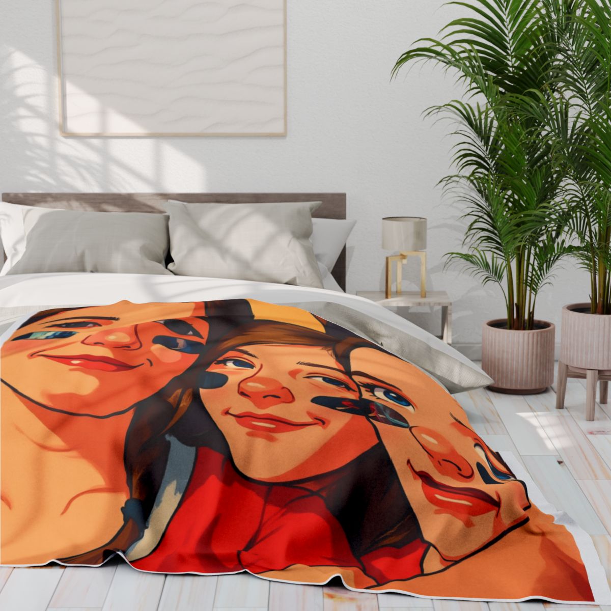 Custom Fleece Blanket with Your Design Ghibli-Style