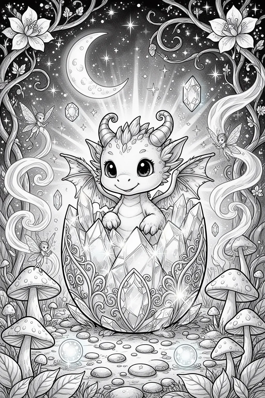 Tiny Dragon Surprise coloring page.