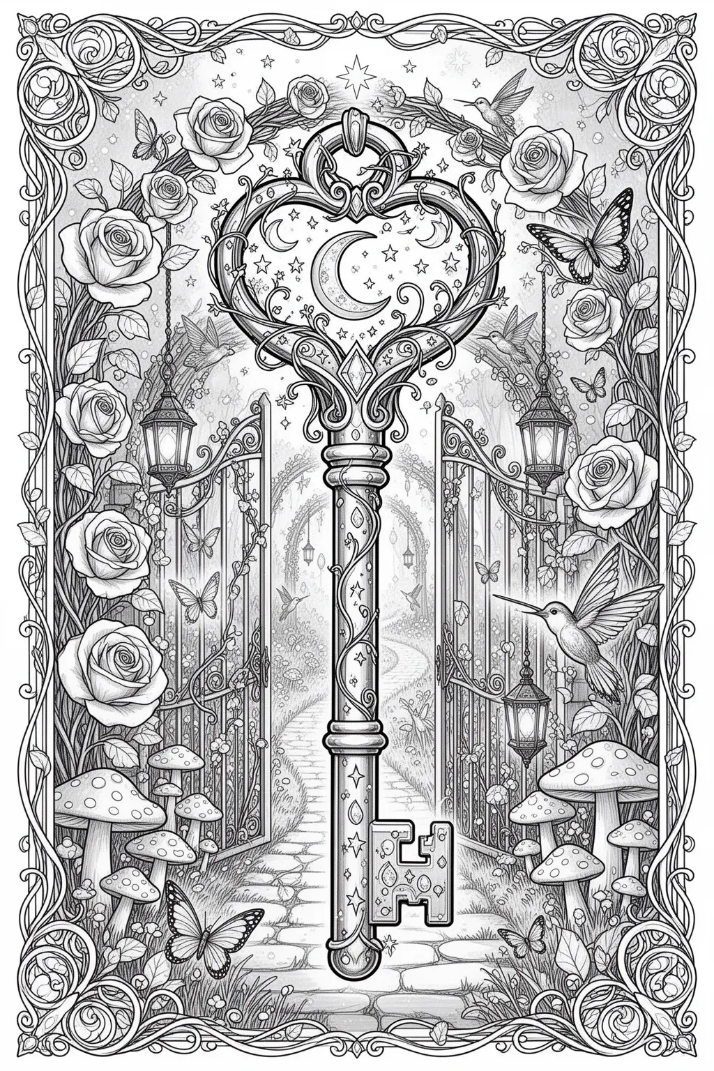 Secret Garden Key coloring page.