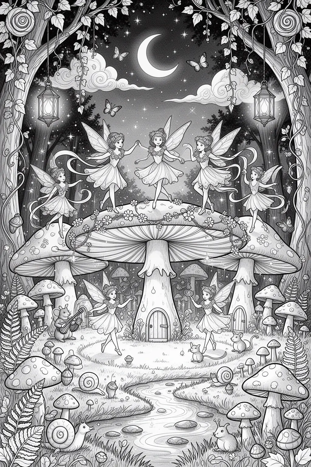 Mushroom Groove Magic coloring page.