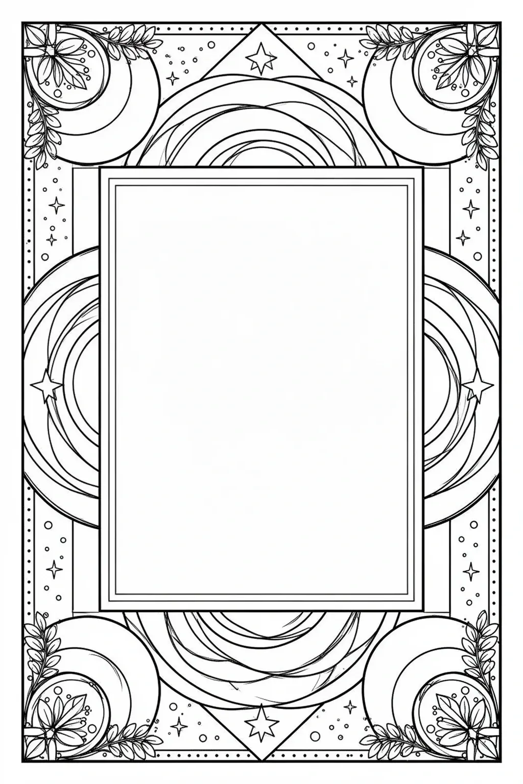Background coloring page: Decorative Geometric Frame.
