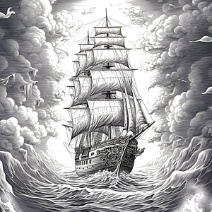 FREE Vintage Sailing Ship Coloring Page - Printable Download 🛞