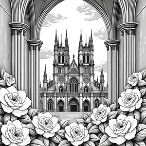 FREE Gothic Cathedral Coloring Page - Download NOW 🏰