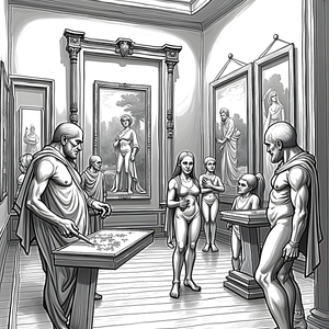 FREE Classical Art Gallery Coloring Page Download 🖌️