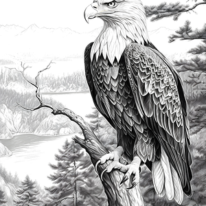 FREE Majestic Eagle Coloring Page - Printable Nature Scene Download ⛰️