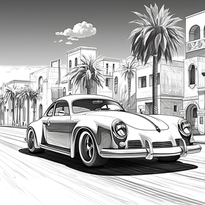 FREE Vintage Car Coloring Page Download NOW 🛞