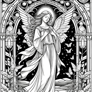 FREE Angelic Stained Glass Coloring Page Download NOW 🖌️