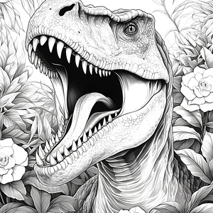 FREE T-Rex Jungle Coloring Page - Download NOW 🦖
