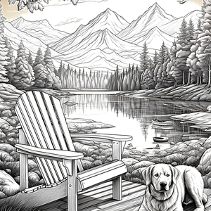 FREE Tranquil Mountain Lake Coloring Page Download NOW ⛰️