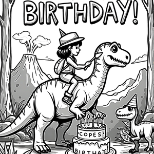 FREE Dinosaur Birthday Jungle Coloring Page Download NOW 🎂