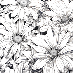 FREE Daisy Coloring Page - Intricate Black and White Floral Design Download ⛰️