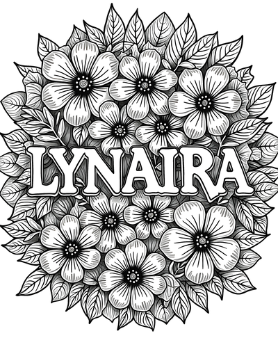 FREE Floral Arrangement Coloring Page with 'Lynaira' - Printable Download ⛰️ — free printable coloring page