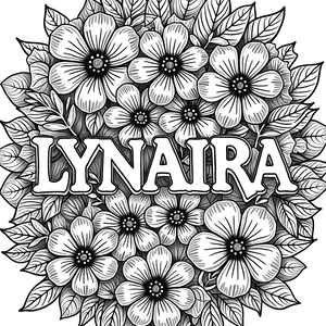 FREE Floral Arrangement Coloring Page with 'Lynaira' - Printable Download ⛰️