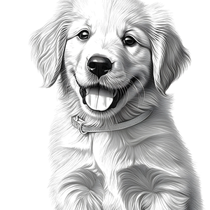 FREE Golden Retriever Puppy Coloring Page - Printable Download 🐾