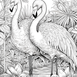 FREE Flamingo Coloring Page - Tropical Jungle Printable Download 🐾