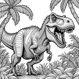 FREE Tyrannosaurus Rex Jungle Coloring Page Download 🦖
