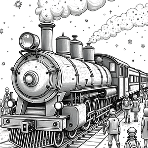FREE Steam Train Station Coloring Page Download 🛞