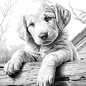 FREE Puppy Over Fence Coloring Page - Printable Download 🐾