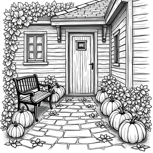 FREE Cottage Entrance Coloring Page - Download NOW 🏰