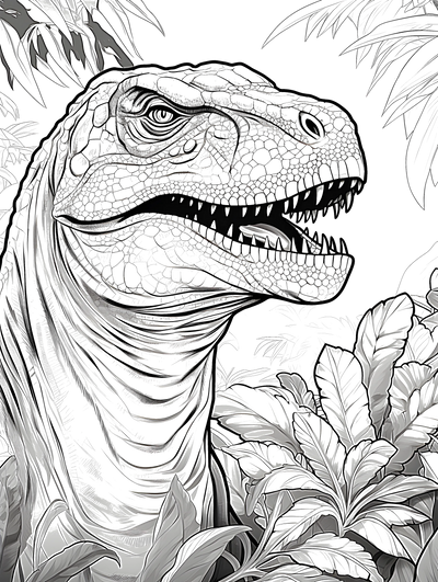 FREE T-Rex Jungle Coloring Page - Printable Download 🦖 — free printable coloring page