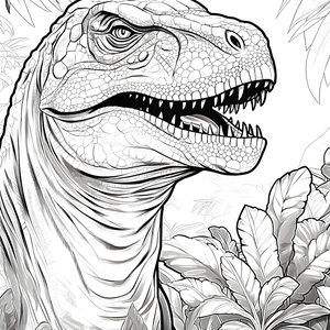 FREE T-Rex Jungle Coloring Page - Printable Download 🦖