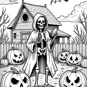 FREE Spooky Skeleton Coloring Page - Download NOW 🎂