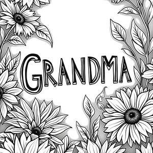 FREE Sunflower Coloring Page for Grandma - Download NOW ⛰️