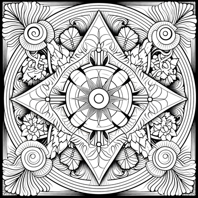 FREE Mandala Coloring Page - Intricate Floral and Geometric Patterns Printable ⛰️ — free printable coloring page
