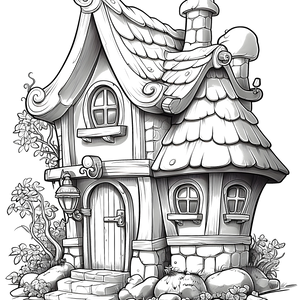 FREE Fairytale Cottage Coloring Page Download NOW 🏰