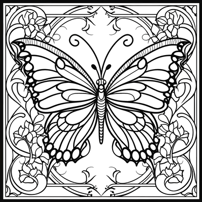 FREE Butterfly and Floral Patterns Coloring Page Download ⛰️ — free printable coloring page