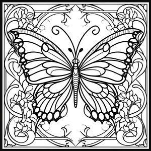 FREE Butterfly and Floral Patterns Coloring Page Download ⛰️