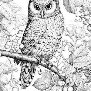 FREE Owl Coloring Page - Detailed Black and White Drawing - Printable Download 🐾