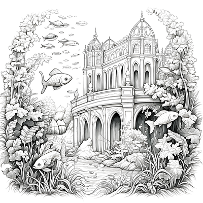 FREE Underwater Castle Coloring Page - Download NOW 🏰 — free printable coloring page