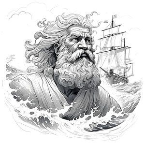 Mythical Sea God Monochrome Collection 🖍️