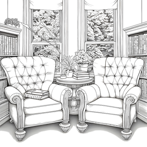 FREE Cozy Reading Nook Coloring Page - Printable Download 🏰