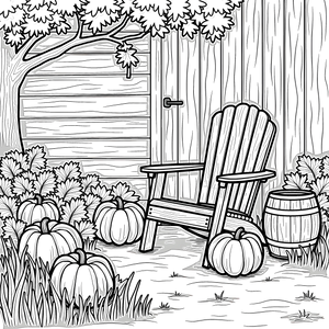 FREE Serene Garden Scene Coloring Page Download ⛰️