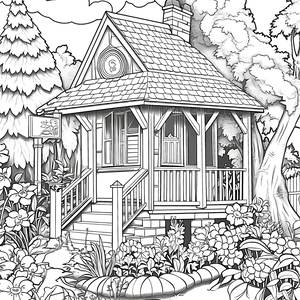 FREE Quaint Cottage Coloring Page Download NOW 🏰