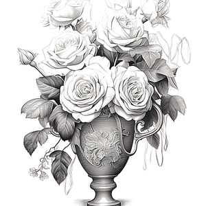 FREE Rose Bouquet Coloring Page - Download NOW ⛰️