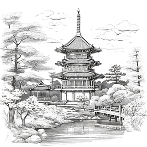 FREE Japanese Pagoda Coloring Page Download NOW 🏰