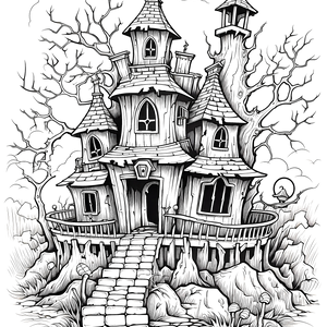 FREE Spooky Haunted House Coloring Page - Download NOW 🏰