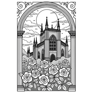 FREE Gothic Cathedral Coloring Page - Download NOW and Print 🏰