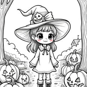 FREE Halloween Witch Girl Coloring Page - Printable Download 🎂