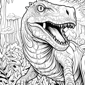 FREE Tyrannosaurus Rex Jungle Coloring Page - Download NOW 🦖