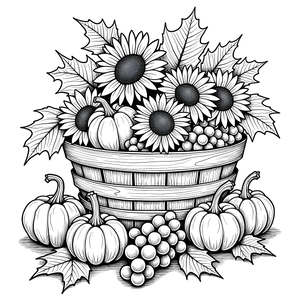 FREE Harvest Basket Coloring Page Download NOW ⛰️