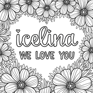 FREE We Love You Floral Border Coloring Page Download ⛰️
