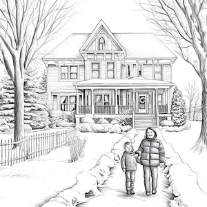 FREE Winter House Coloring Page - Printable Download 🏰